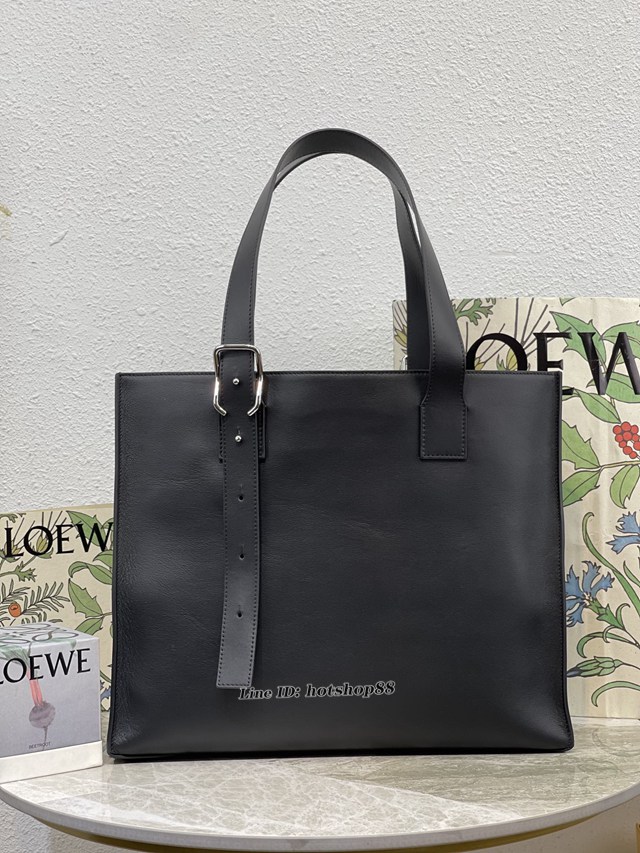 Loewe專櫃新款男包全皮托特包 羅意威Buckle Horizontal Tote手袋 型號10959 lyw1478